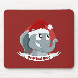 Jul tecknad datormusmatta med en söt elefant musmatta