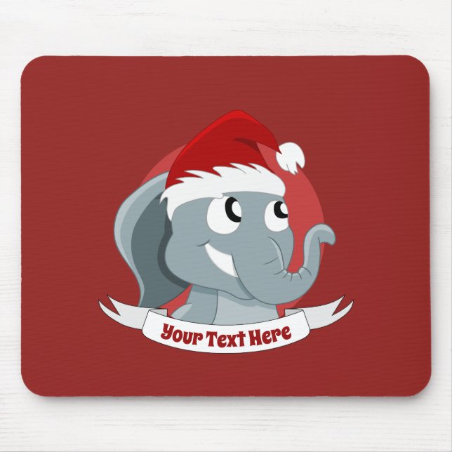 Jul tecknad datormusmatta med en söt elefant musmatta (Framsidan)