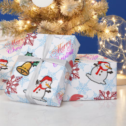 Jul tecknad inpackningspapper presentpapper