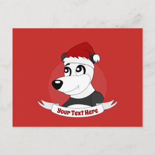 Jul tecknad kort med söt panda björn vykort
