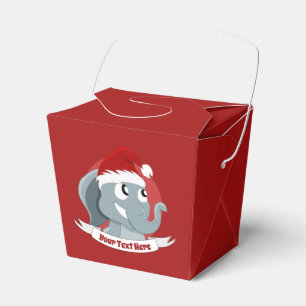 Jul-tecknad med en söt elefantförmånslåda presentaskar