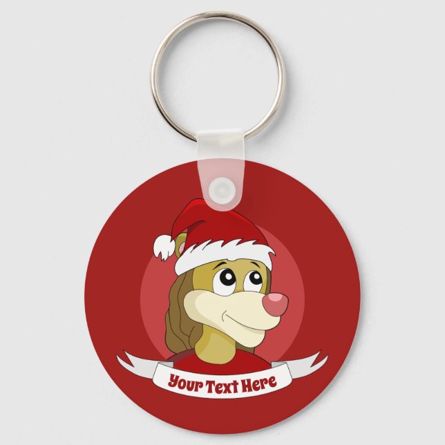 Jul-tecknad med en söt lejon nyckelkedja nyckelring (Framsida)