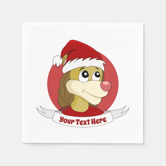 Jul-tecknad med söta lejona blöjor pappersservett (Framsidan)