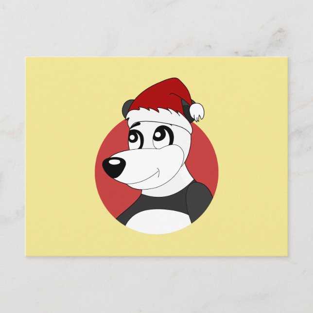 Jul tecknad serie med söt panda björn vykort (Framsida)