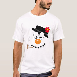 Jul Tecknad Snögubbe T Shirt
