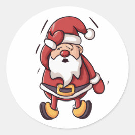Jul Tecknade figurer - Santa Runt Klistermärke