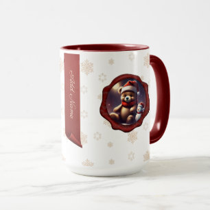 Jul Teddy Friend Personlig Banner White Mugg