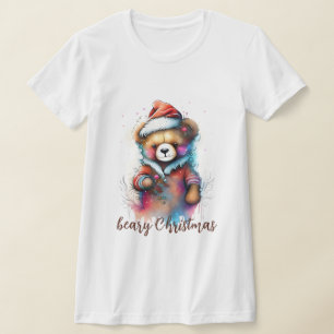 Jul Teddy med Santa Hat Beary jul T Shirt