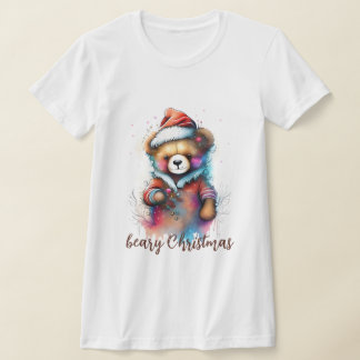 Jul Teddy med Santa Hat Beary jul T Shirt