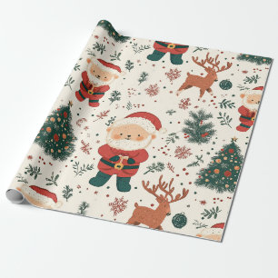 Jul Teddybjörn Santa Mönster (2) Presentpapper