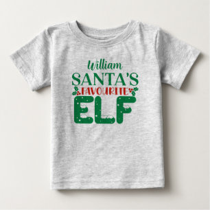 Jul tee Sants favoritälva. Redigerbart namn