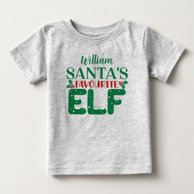 Jul tee Sants favoritälva. Redigerbart namn (Framsida)