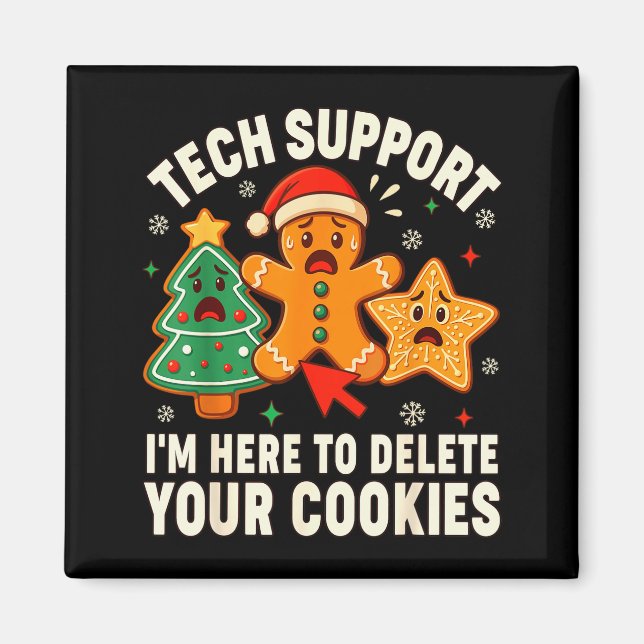 Jul Teknik Stöd Här För Att Ta Bort Cookies Xmas M Magnet (Framsidan)