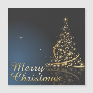 Jul tema blå med gyllene julgran