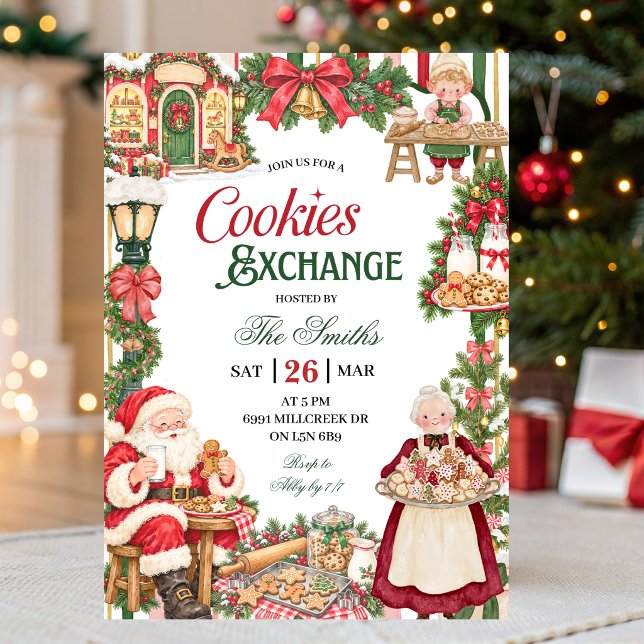Jul Tema Cookie Exchange Julfest Inbjudningar (Skapare uppladdad)