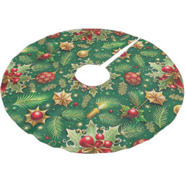 Jul Tema Festiv Färgrik Mönster Julgransmatta Borstad Polyester