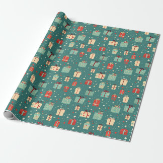 Jul tema grön gåva presentpapper