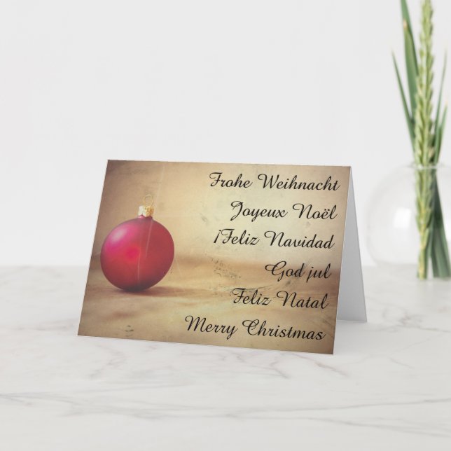 Jul tema med jul boll helgkort (Framsida)