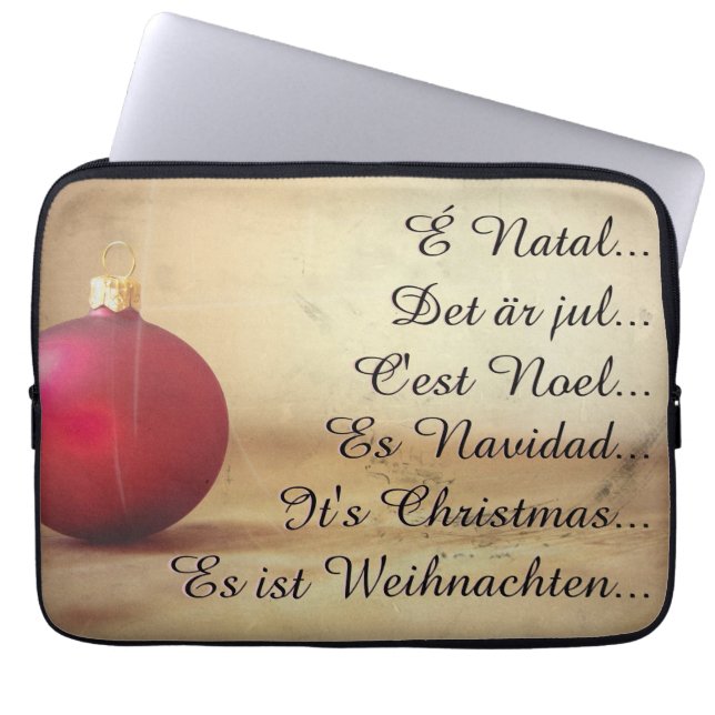 Jul tema med jul boll laptop fodral (Framsidan)