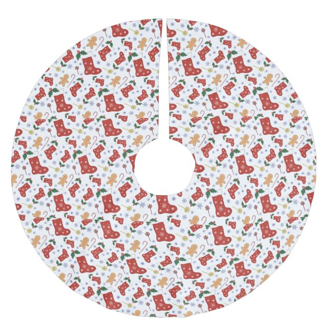 Jul tema mönster julgransmatta borstad polyester (Framsidan)