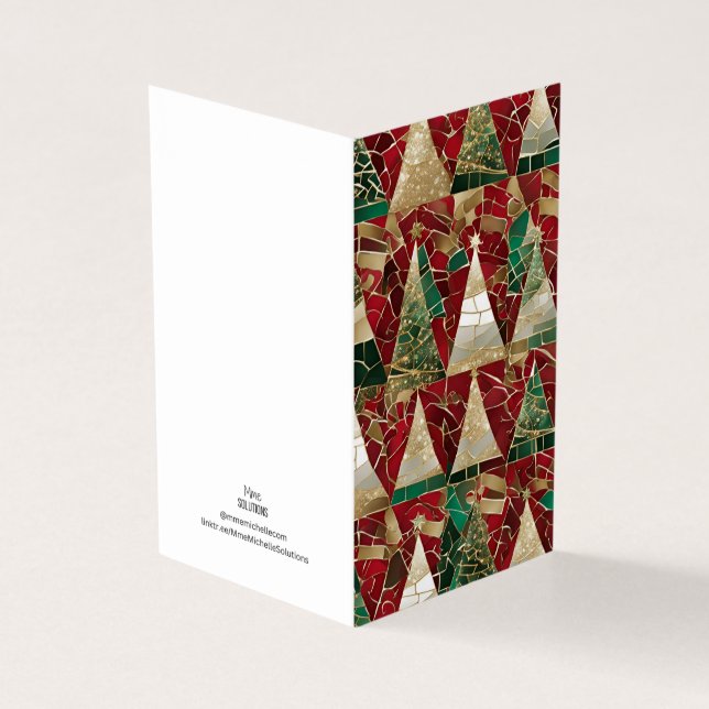 Jul tema Multi Träd Vitrail Moasik Kort (Utsida)