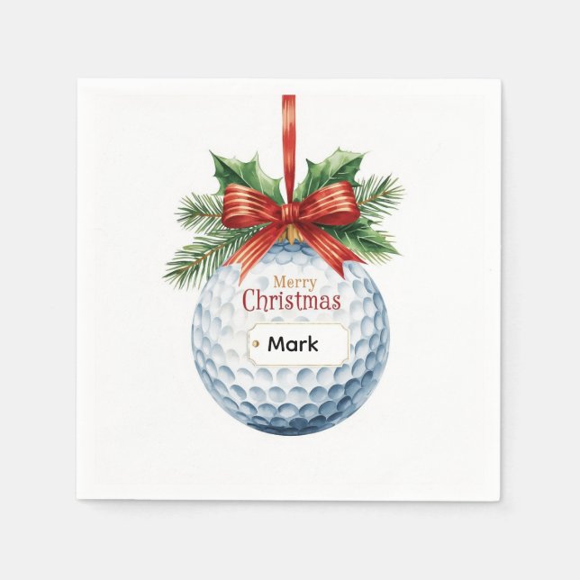 Jul-tematisk golfboll pappersservett (Framsidan)