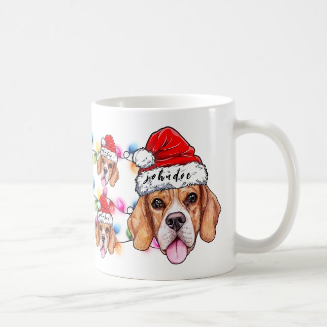 Jul ThBäste Beagle Pet Hund älskare Jultomten Kaffemugg (Höger)