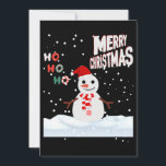 Jul The Snowman Inbjudan<br><div class="desc">Denna inbjudan visar orden "Merry Christmas Ho Ho Ho" i ett unikt tryckfont med flerfärgade bokstäver och Christmas The Snowman bär rött och vitt med snö som faller i bakgrunden i detta X-mas-tema och stil. Tryckt på ett klassiskt, runt papper med 17, 5 pts tjocklek med en obestruken mat finish...</div>