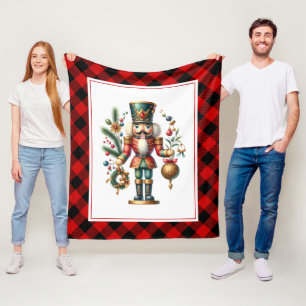 Jul Theme Nutcracker Tartan Fleecefilt