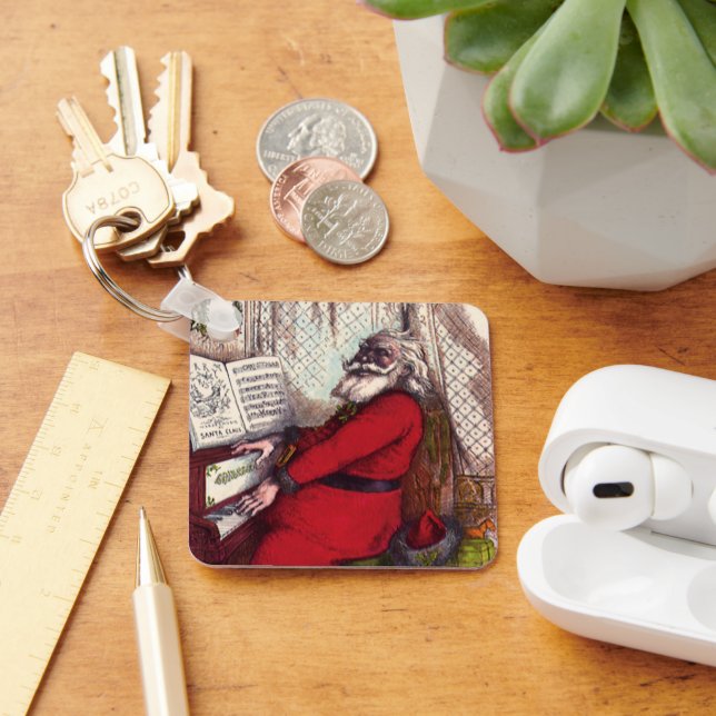Jul, Thomas Nast Tomte Pianot Nyckelring (Skrivbord)
