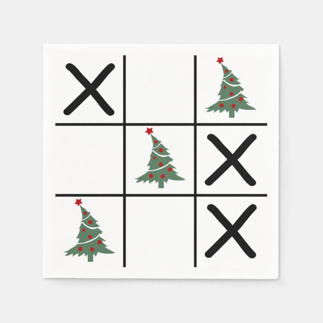 Jul Tic Tac Toe Pappersservett (Framsidan)