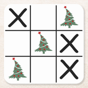 Jul Tic Tac Toe Underlägg Papper Kvadrat