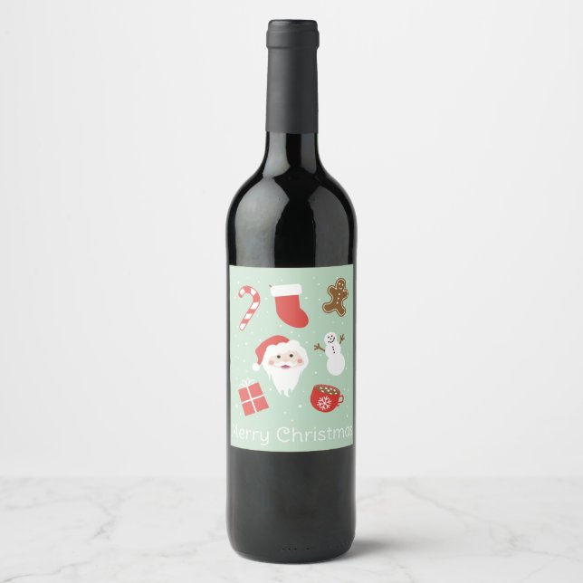Jul tid   vinflaska etikett (Framsida)