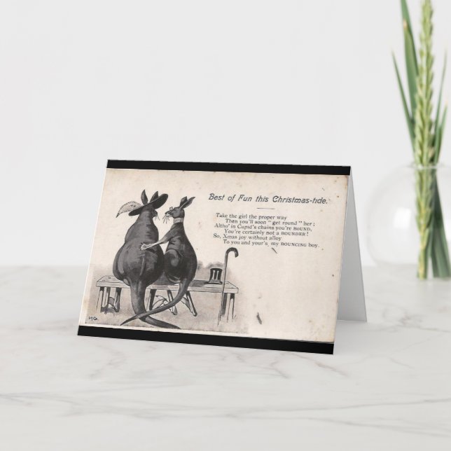 Jul-tide Kangaroos. Helgkort (Framsida)