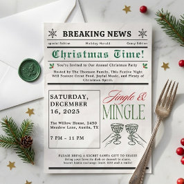Jul tidning Jingle and Mingle Cocktail Christmas Inbjudningar