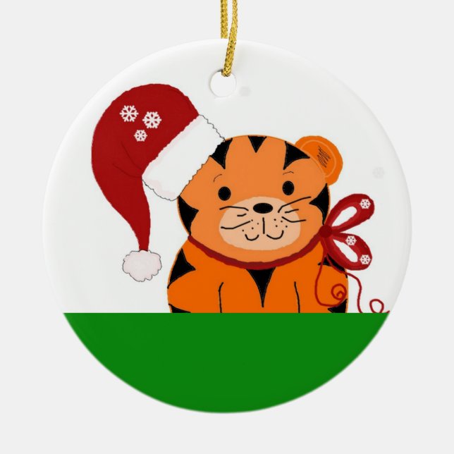 Jul Tiger Julgransprydnad Keramik (Framsidan)