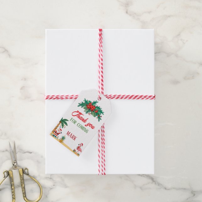 Jul till jul tack tag presentetikett (Med Snöre)
