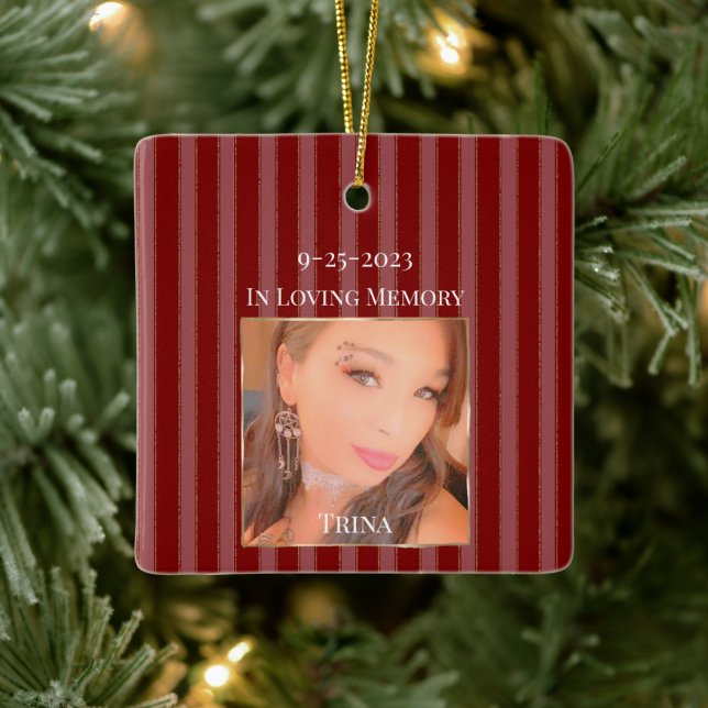 Jul till minne av kära julgransprydnad keramik (Träd)