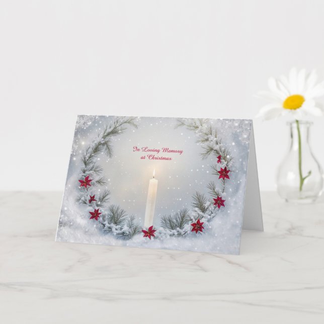 Jul till minne av Memorial Candle Kort (Liten växt)