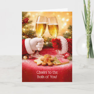 Jul till par båda två söta rolig champagne kort
