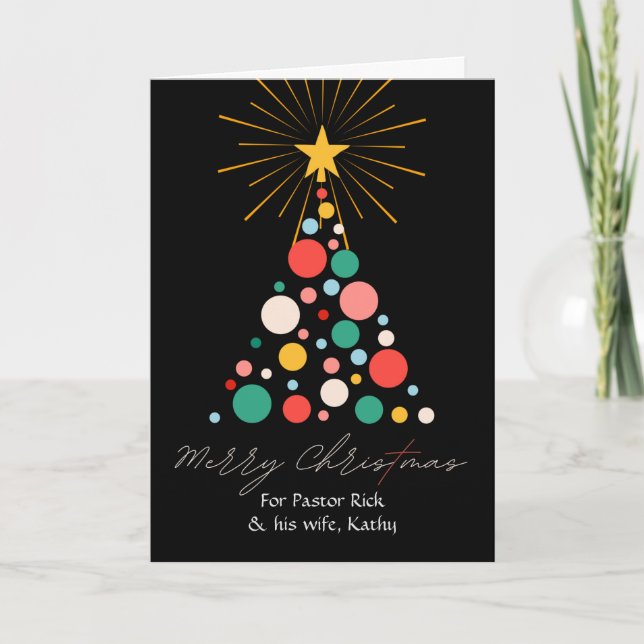 Jul till pastor och hans fru med Träd Kort (Framsida)