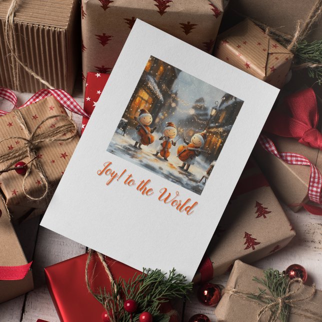 Jul till världens gatumusikanter julkort inbjudningar (AI Generated Musicians)