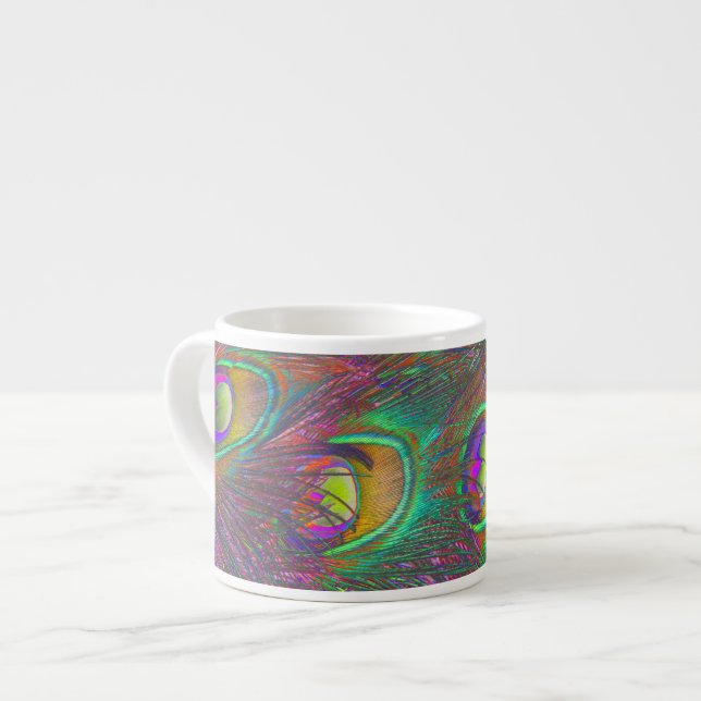 Jul Tinsel Peacock Feathers Espressomugg (Framsida vänster)