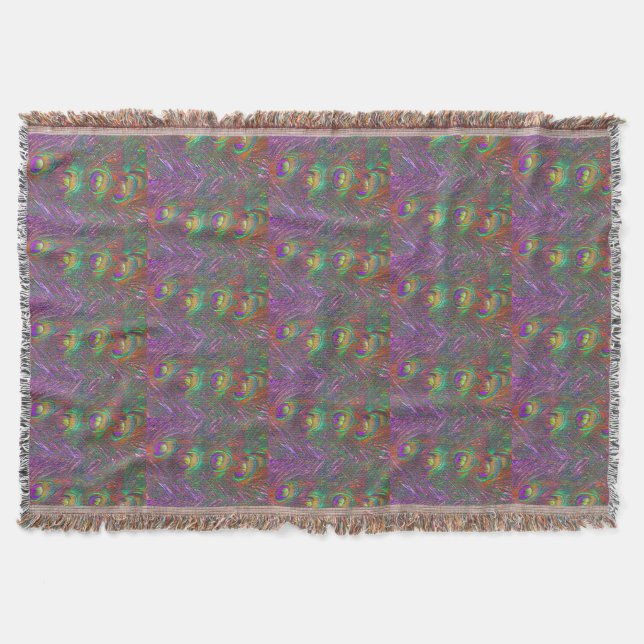 Jul Tinsel Peacock Feathers Filt (Framsidan)