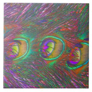 Jul Tinsel Peacock Feathers Kakelplatta
