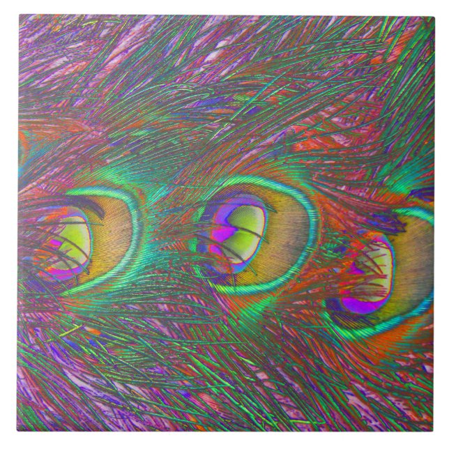 Jul Tinsel Peacock Feathers Kakelplatta (Framsidan)