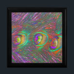 Jul Tinsel Peacock Feathers Minnesask<br><div class="desc">Den här presentlådan i fantastisk innehåller en roligt fotografi av vissa fjädrar från påhitt som tagits med hjälp av makrofotografi. Konstgjorda färgtekniker har använts för att betona detaljerna. Resultatet blir en lila- och smakförändring där ögonpunkterna visar röda nyanser och grönt.</div>