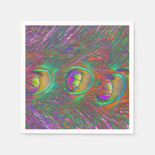 Jul Tinsel Peacock Feathers Pappersservett