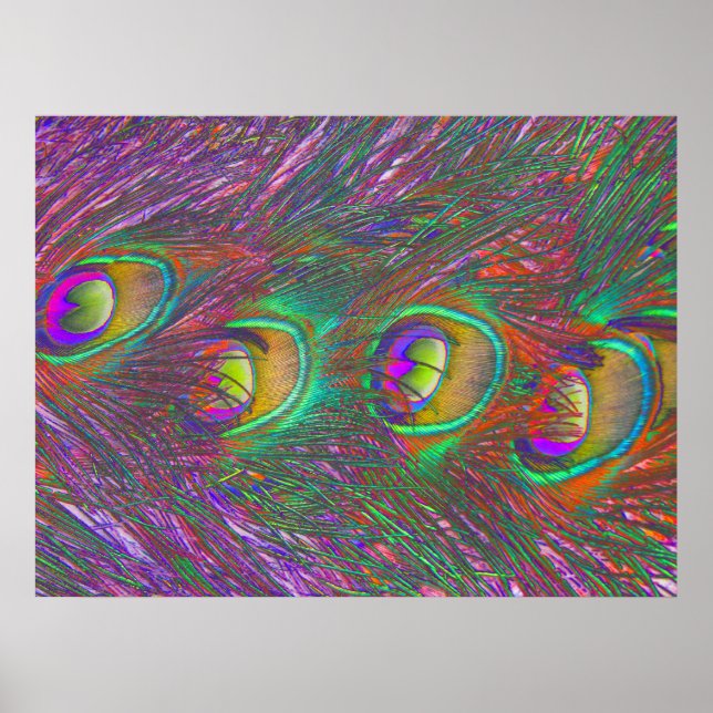Jul Tinsel Peacock Feathers Poster (Framsidan)