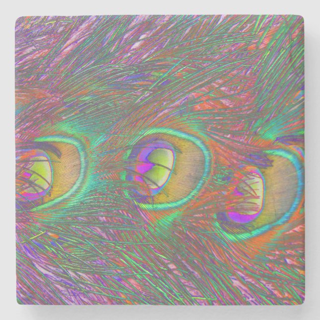 Jul Tinsel Peacock Feathers Stenunderlägg (Framsidan)